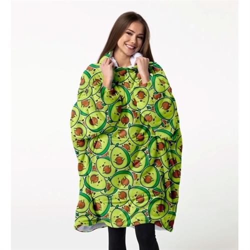 Huggie - Kawaii Avocado - Giant Blanket Hoodie - Kæmpe Tæppe Hættetrøje